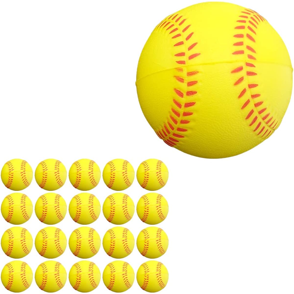 Global Desk Urethane Baseball Ball Practice Training Soft Softball Indoor Outdoor 7cm Diameter Set of 20 for Parents and Children