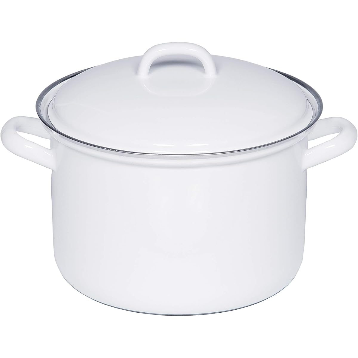 RIESS Single-handed Pot White 1kg Pot m.Deckel 16cm 1.5L 0122-033