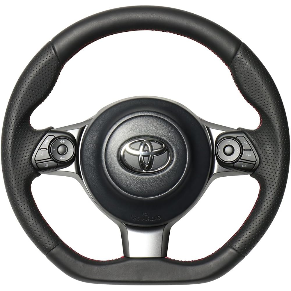 REAL Steering [GR86/GR Vitz/GR SPORT Prius PHV, Prius α, Mark X, Harrier, Voxy, Noah, Aqua] All leather GR-LPB-RD-GR