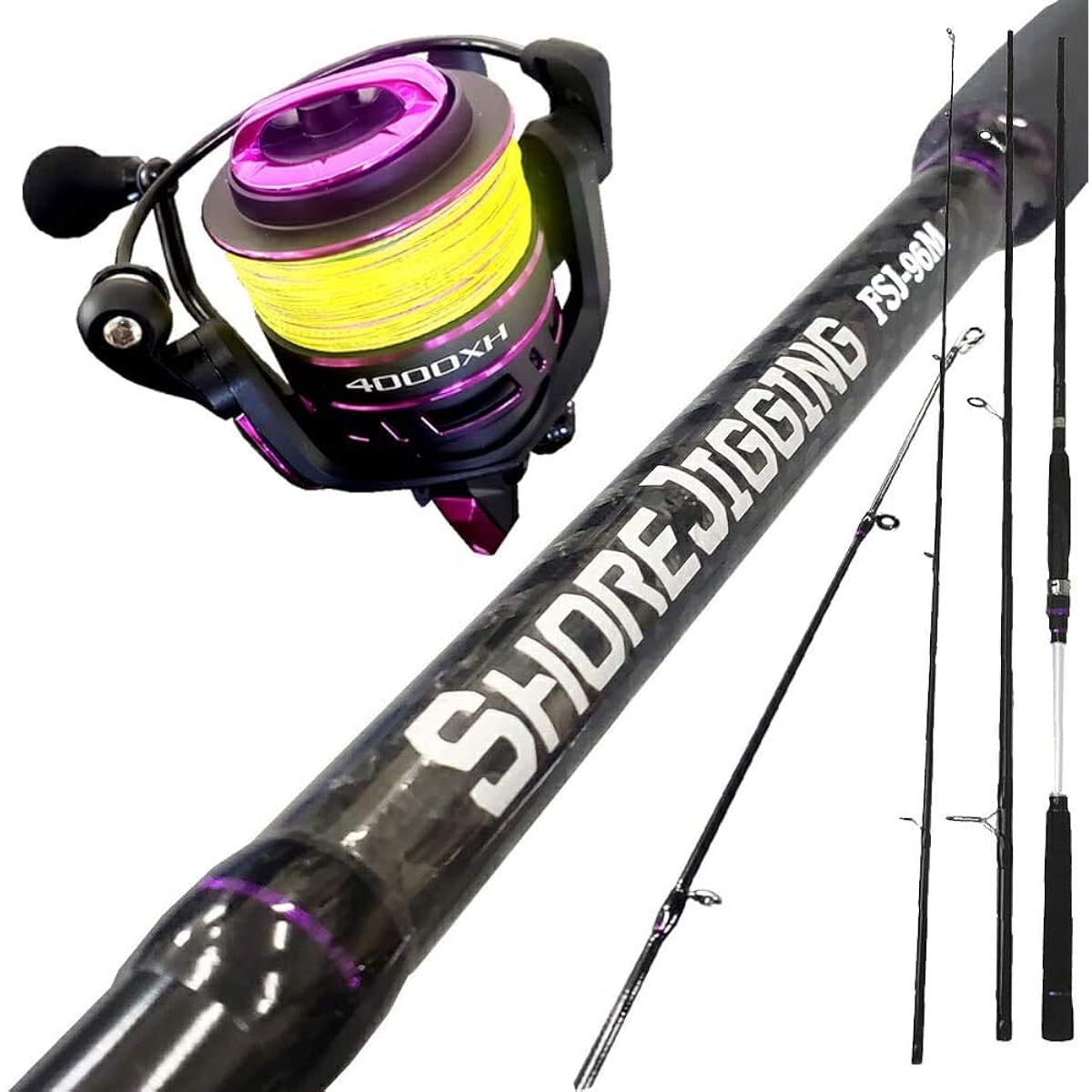 Cage fishing gear with high gear reel Shore jigging set 96M-3 (shorejiggiset-08)