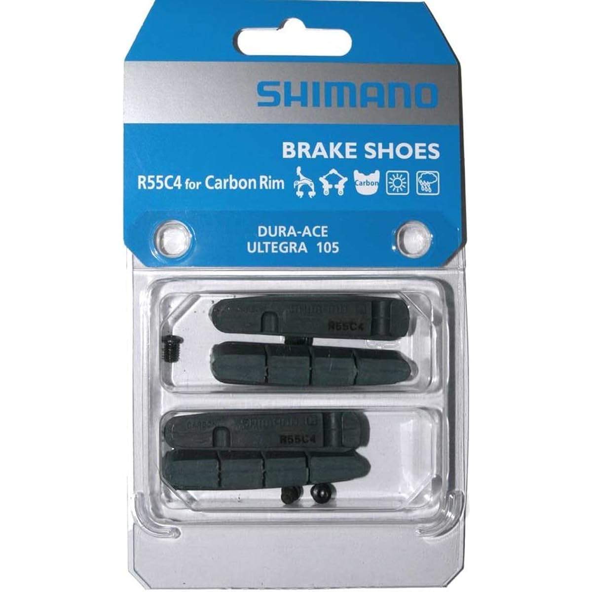 Shimano R55C4 Brake Pads 2 Pairs for Carbon Rims (Dura Ace, Ultegra, 105) Road Bike Brake Pads