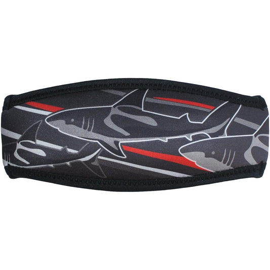 SeaCanary Snorkeling Diving Mask Strap Cover Shark City Red