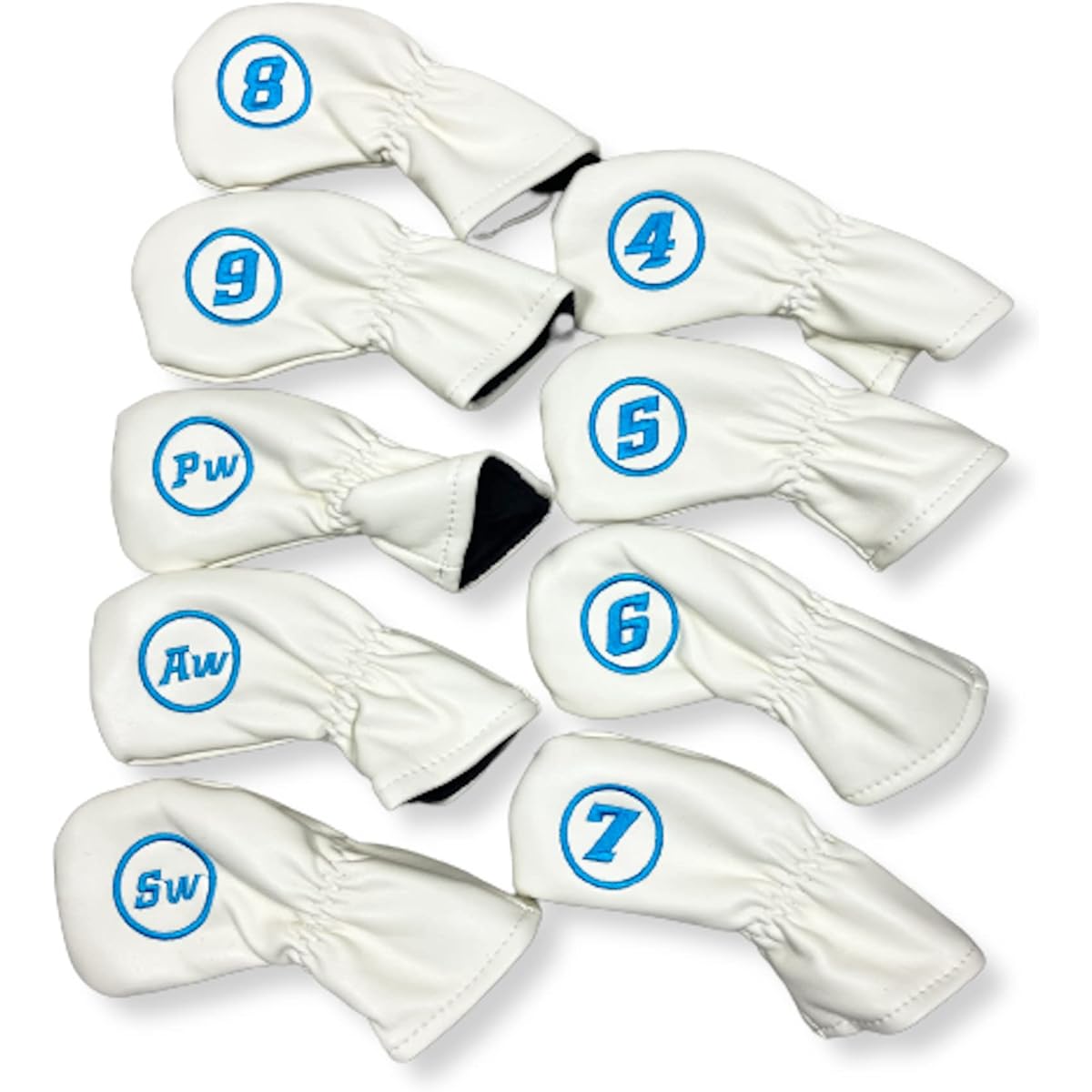 anddat Iron Head Cover Wedge Cover PU Leather Set of 9 Embroidery Golf Club Men's Accessories Sports Gear Present Celebration