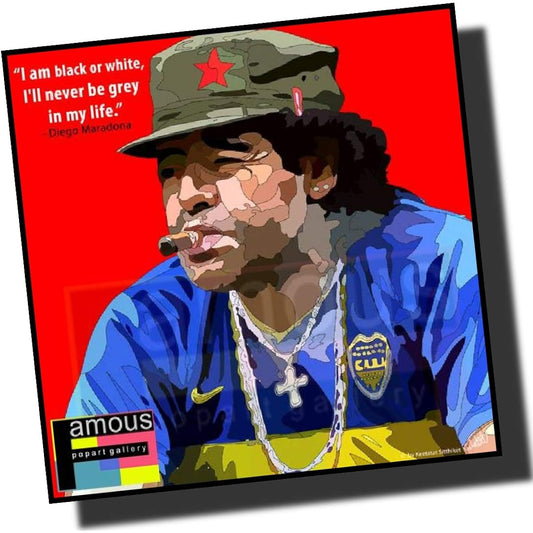 Diego Maradona Overseas Made Soccer Graphic Art Wooden Poster Interior