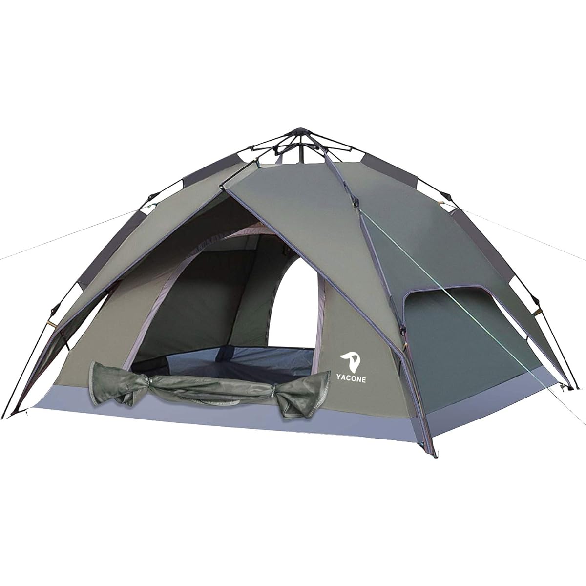 YACONE One Touch Tent Tent for 3 to 4 People One Touch 2WAY Tent Easy to Set Up Disaster Prevention Camping Equipment Water Repellent UV Protection Climbing Foldable Waterproof Breathable Outdoor