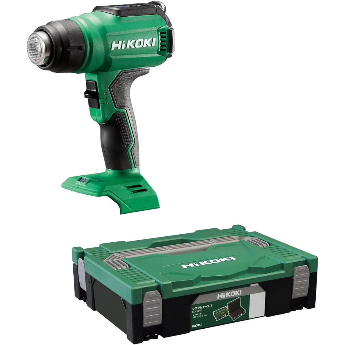 HiKOKI 18V cordless heat gun, temperature adjustable, air volume switching function, 3 types of nozzles, storage battery and charger sold separately, case included, RH18DA(NNP)