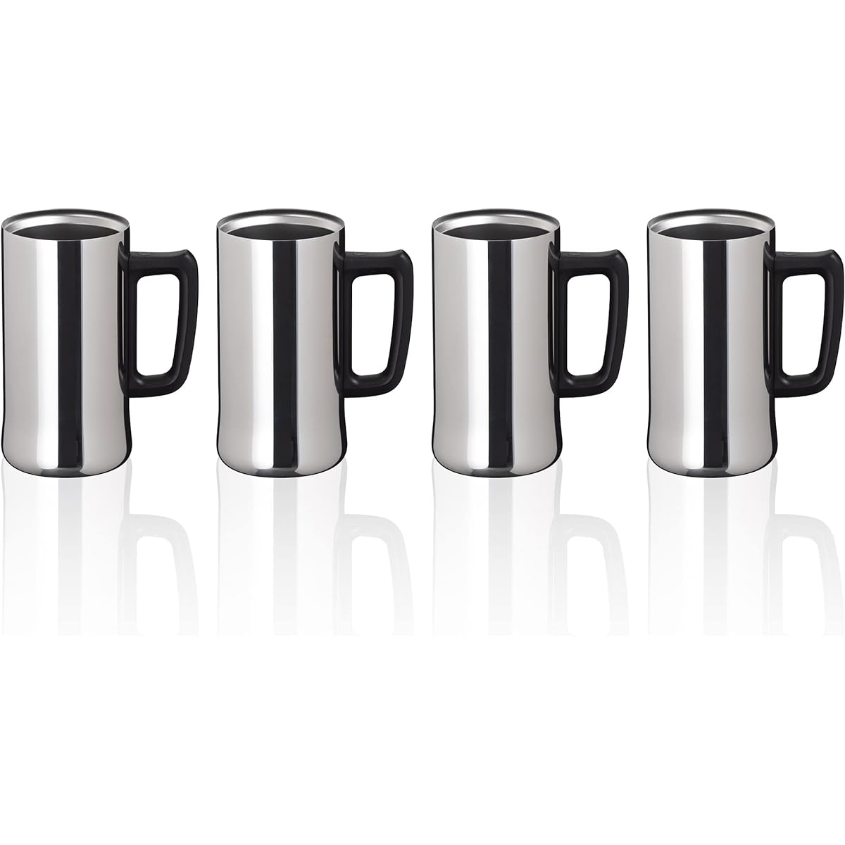 Atlas Beer Mug 630ml Set of 4 Vacuum Insulated Liquor Highball Stainless Steel ASJ-632MR4P