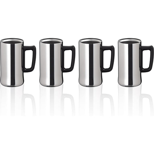 Atlas Beer Mug 630ml Set of 4 Vacuum Insulated Liquor Highball Stainless Steel ASJ-632MR4P