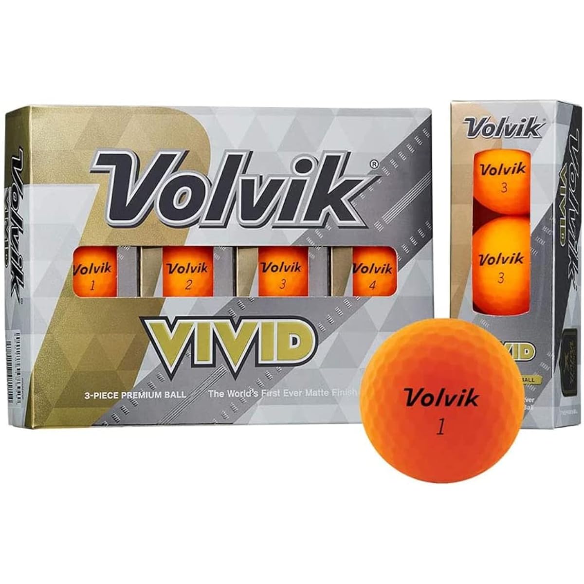 2022 Volvik Golf Ball VIVID 22 Orange