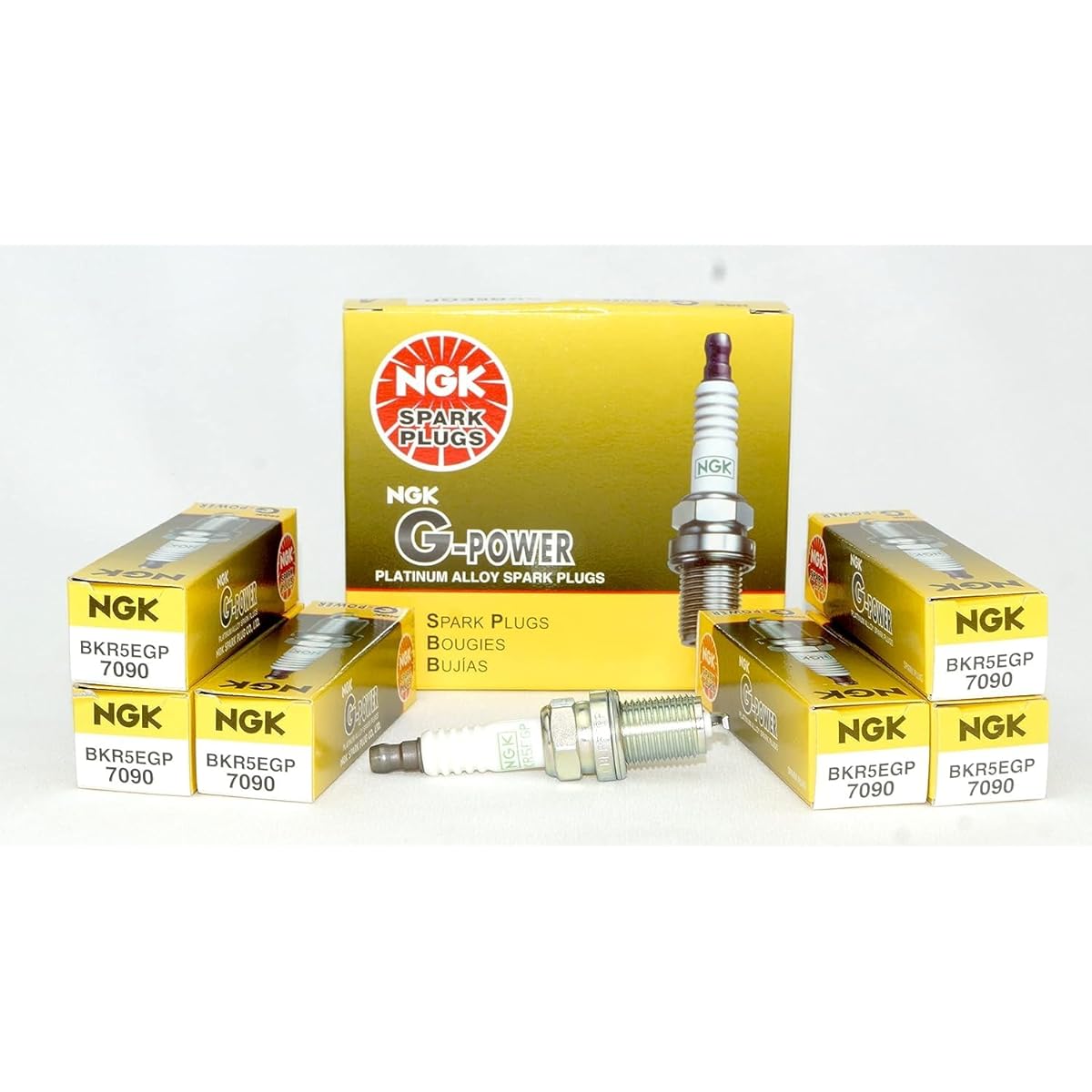 NGK 7090 G-POWER Platinum Spark Plug BKR5EGP 6 pieces