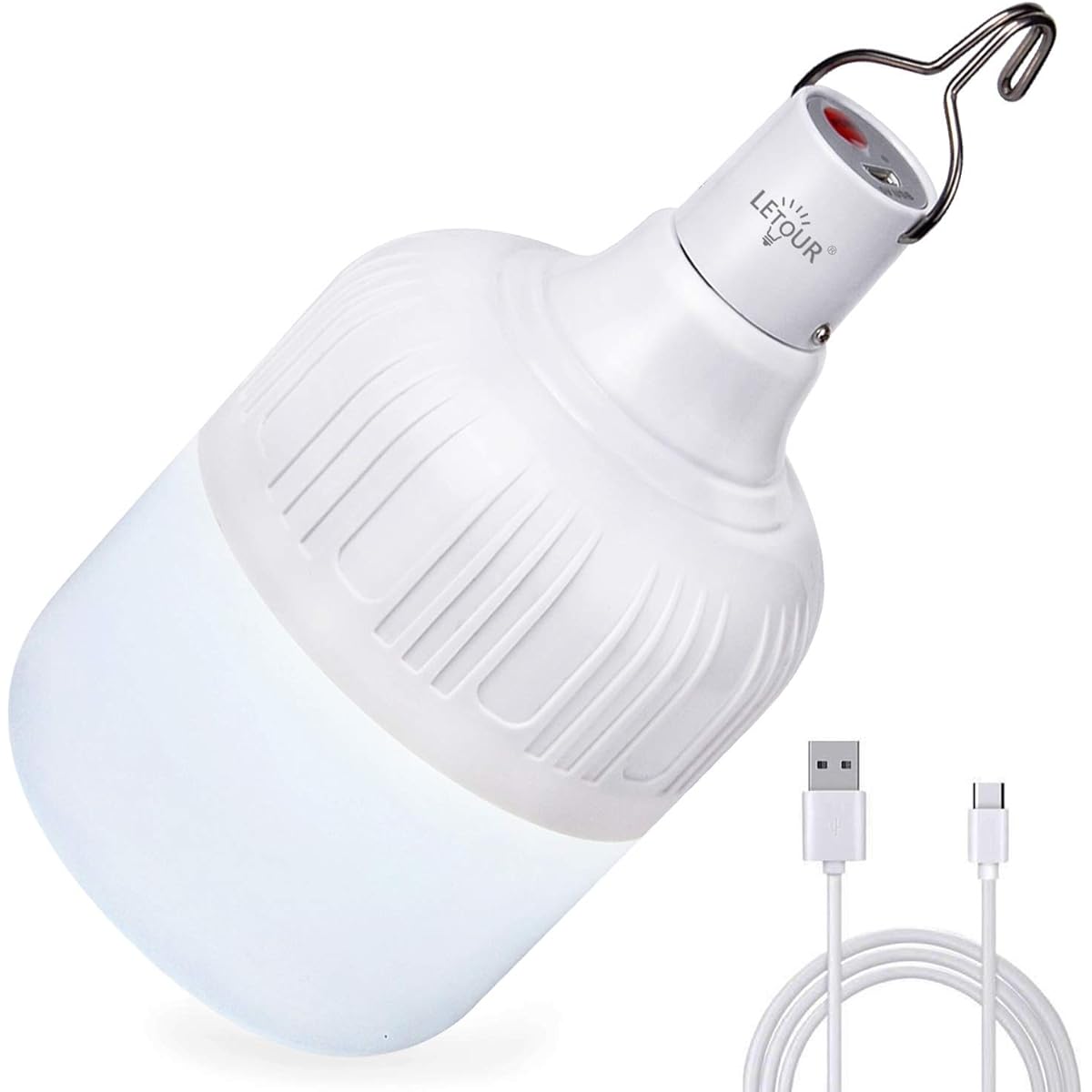 LETOUR LED Lantern, Hanging Lantern, High Brightness, 4,000 Lumens, Camping Lantern, USB Rechargeable, 8800 mAh, 5 Level Dimming Modes, Waterproof, For Outdoor Use, For Outdoor Use, Mountain Climbing,