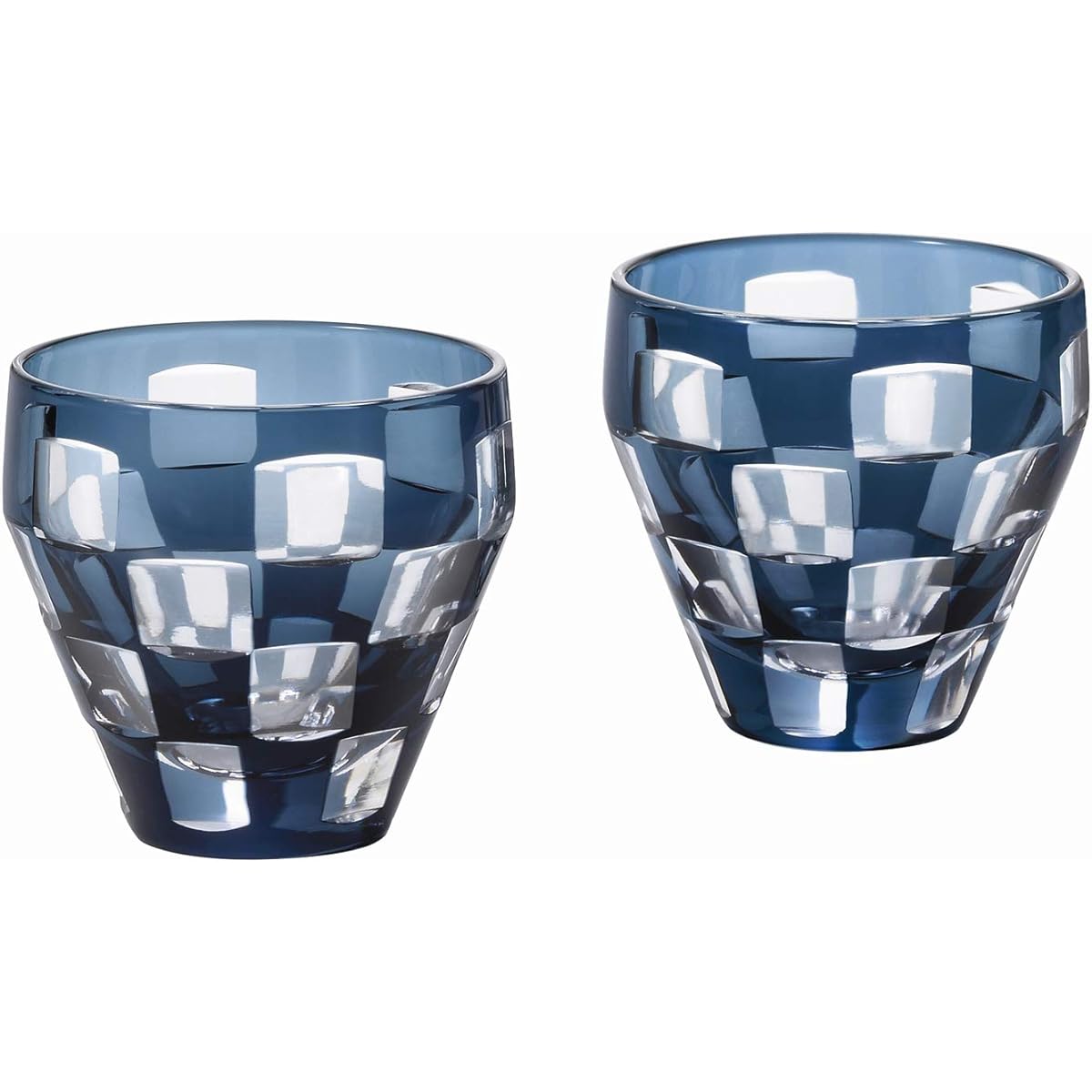 Adelia Sake Pair Set Checkered 60ml [ICHIMATSU/Choko/Ochoko/Sake Glass] Present in Cosmetic Box Birthday Gift HS-578