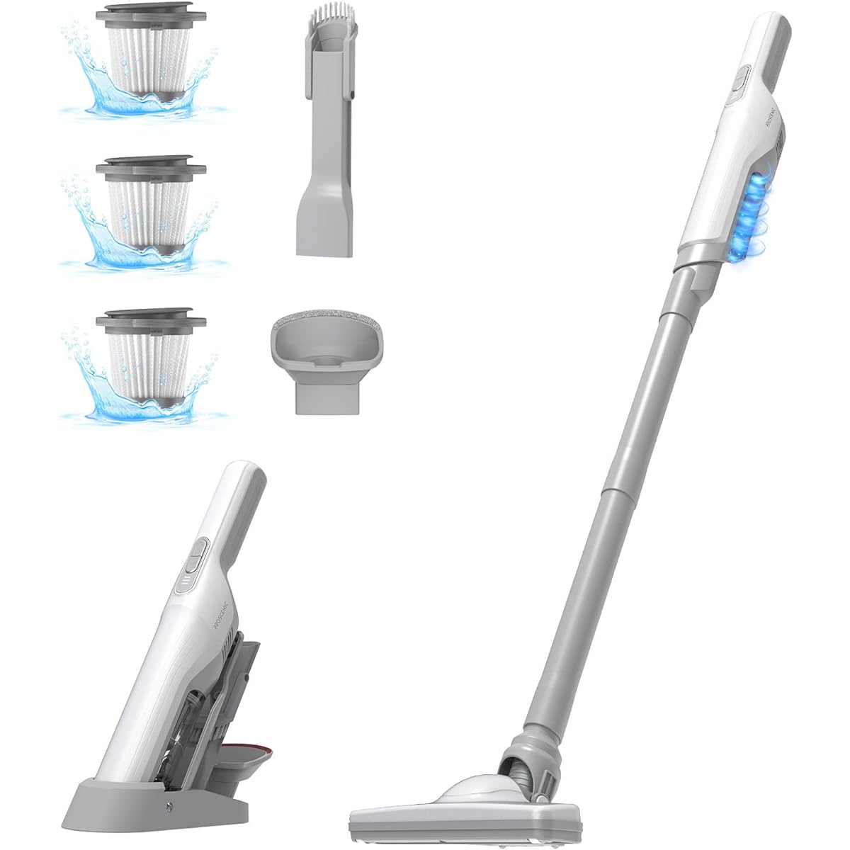 Vacuum Cleaner, Cordless & Lightweight 20,000 Kpa Strong Suction & 20,000 Kpa Vacuum Cleaner, 100W Vacuum Cleaner, Cyclone, Living Alone, 4-Way, Handy, Powerful, Charging Base Storage, PSE Certified,