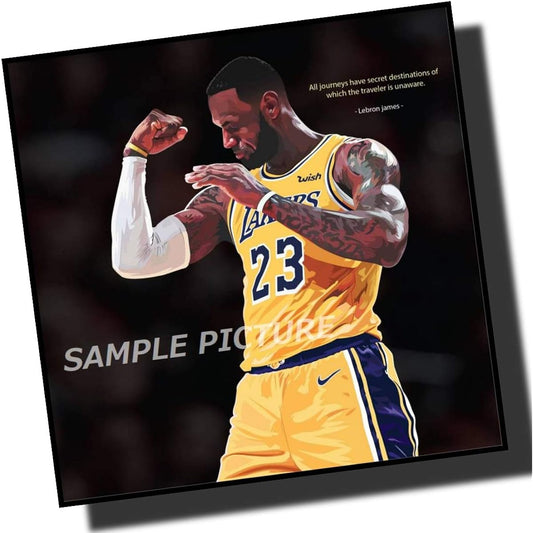 LeBron James Los Angeles Lakers Design B NBA Professional Basketball Overseas Sports Art Panel Wooden Wall Hanging Interior Poster