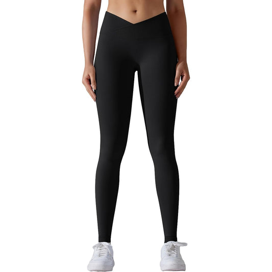 [ONEW] Workout Leggings V Cross High Waist Yoga Pants Seamless Butt Lifting Tight for Women