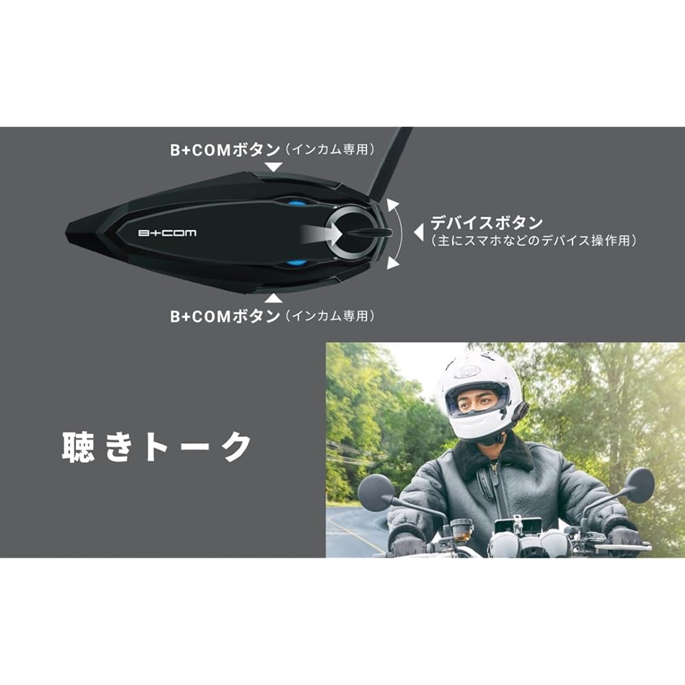 SYGN HOUSE Motorcycle Bluetooth Wireless Communication System B+COM SB6XR (B Com SB6XR) Black Single Unit 00082396