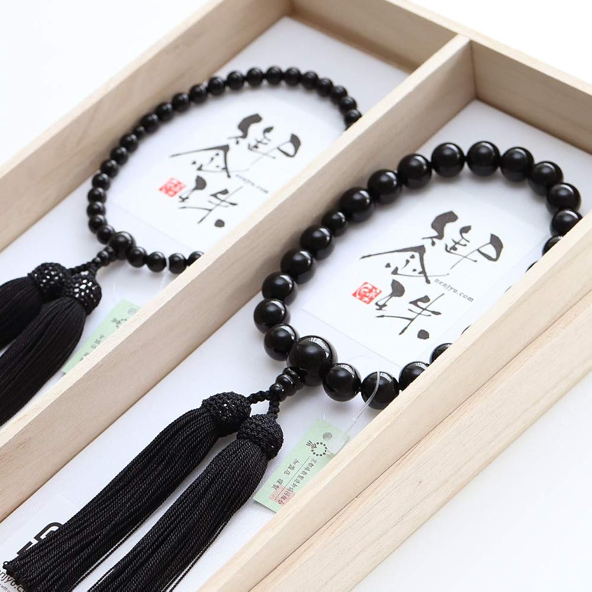 Nenju.com ≪Paired Prayer Beads≫ Prayer beads for men and women, black onyx, pure silk tassels, pair set, informal prayer beads, Kyoto prayer beads, recitation, matching couple gift, marriage, 2000500100031 Prayer bead bag gift!