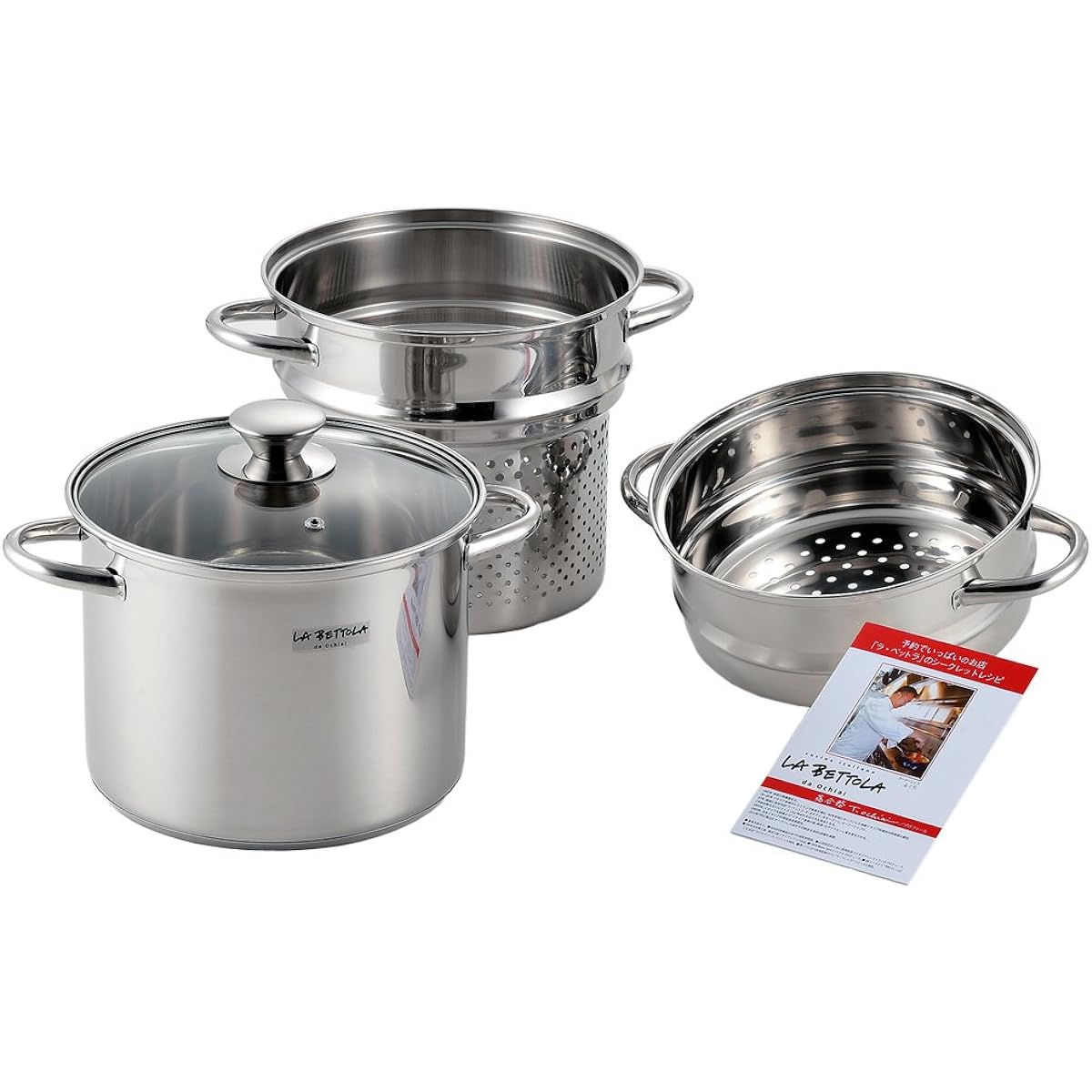 Tamahashi Tsutomu Ochiai IH200V Compatible Steam & Pasta Pot 20cm LB-177 Silver