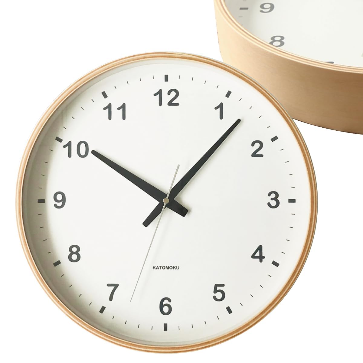 KATOMOKU plywood clock natural sweep (continuous second hand) km-33L φ304mm (quartz clock)