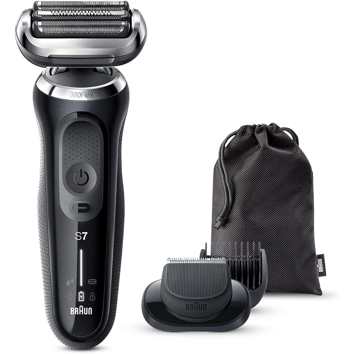 Braun Series 7 71-N1500s-V Electric Shaver Beard Trimmer Waterproof Design Rechargeable Cordless Deep Catch Net Blade Black