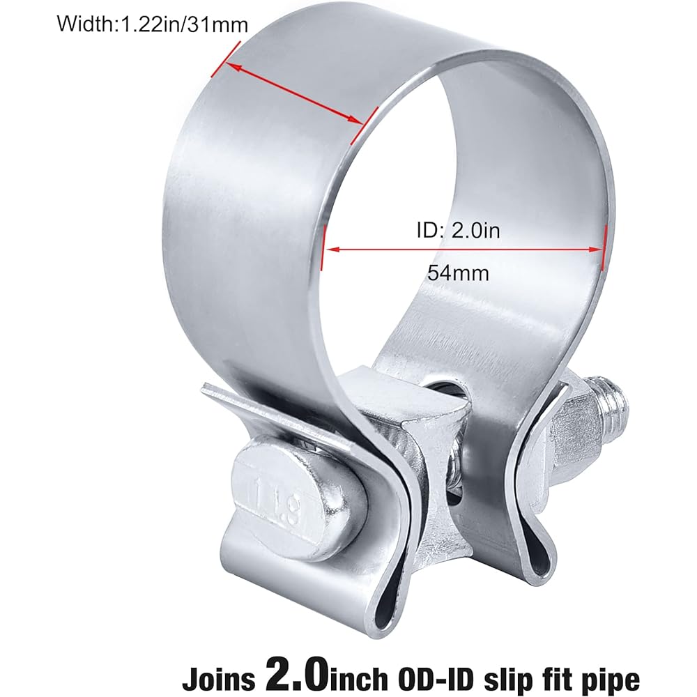 EVIL ENERGY 3.0 inch exhaust Clamp Summary band muffler clamp stainless steel 2 pieces