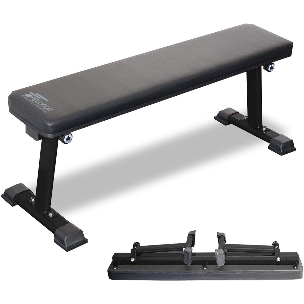FIELDOOR Folding Flat Bench Flat Incline Bench Dumbbell Training Tested Assembly Tools Included