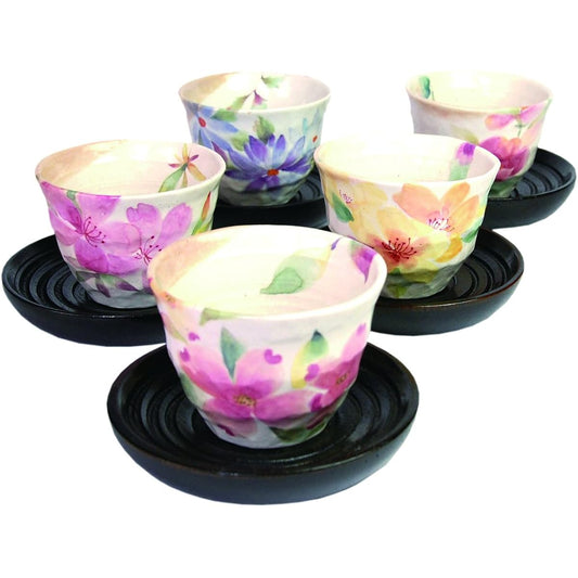 Ceramic Indigo Flower Kaori Sencha with teapot Multicolor Size: Approximately φ9.2 H6.7 02378