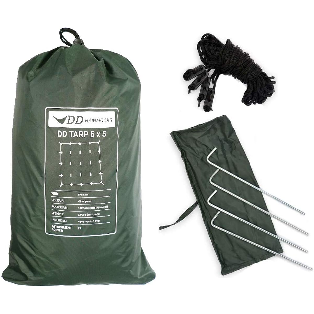 DD Hammocks DD Tarp 5×5 (Olive Green) Genuine Japanese Product