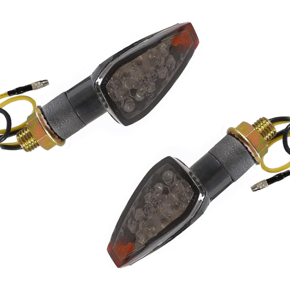 MOTLTECH Motorcycle Turn Signal 2 Pieces LED Rear Turn Signal Amber Turn Signal Universal Fit for Honda Shadow Suzuki Kawasaki Harley Yamaha