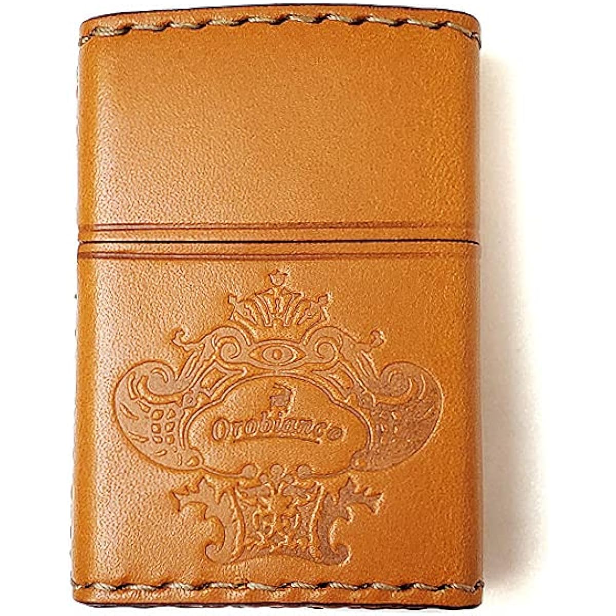 Orobianco Zippo genuine cowhide hand-stitched lighter camel ORZ-001 OROBIANCO ZIPPO lighter flint ignition type made in Japan genuine gift present