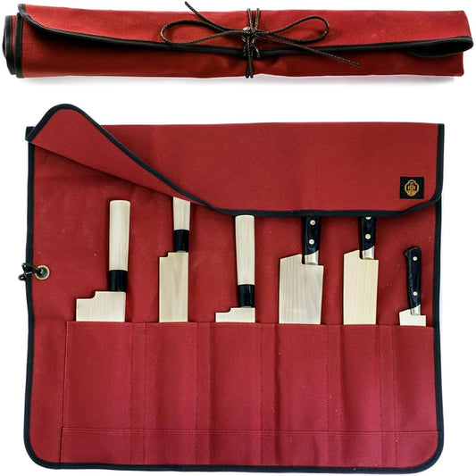 Sakai Ichimonji Mitsuhide Knife Case Cloth Wrapped 6 Pockets (Deep Green)