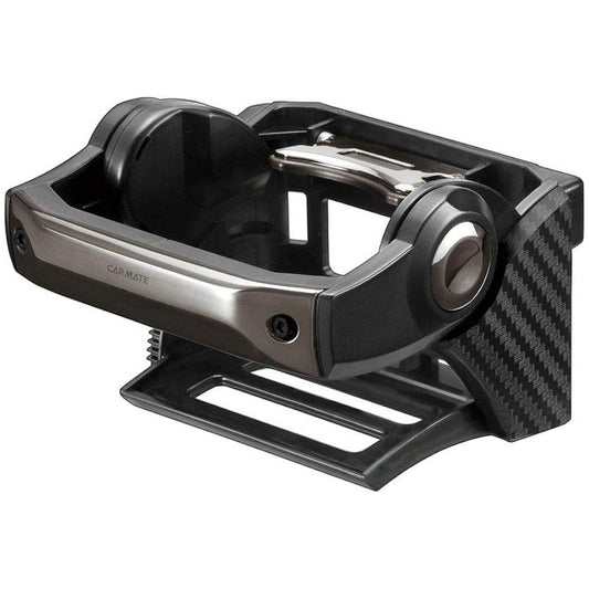 Carmate DZ435 Car Drink Holder Built-in Damper Air Conditioner Mount Carbon Style Black Plated