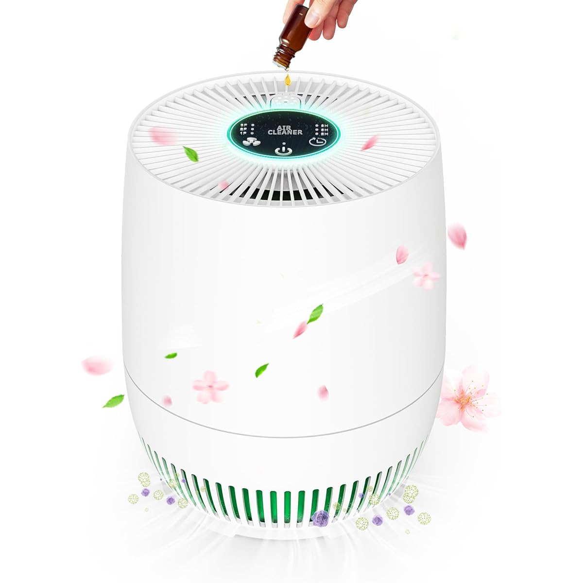AZMKOO Air Purifier, Pollen Countermeasure, Tabletop, Quiet, Pet Dust, Cigarette Filter, Deodorizing, Car, Small Air Purifier, Compatible with 12 tatami mats, Compatible with PM2.5, Disinfecting, Air Purification, HEPA, Activated Carbon, Energy Saving, P