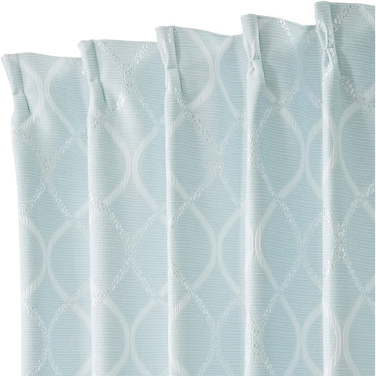[NITORI] NITORI Heat-shielding and energy-saving curtains, lined, blackout grade 2, heat-shielding curtains, pattern, turquoise blue, 100X200, 2 pieces 7312924