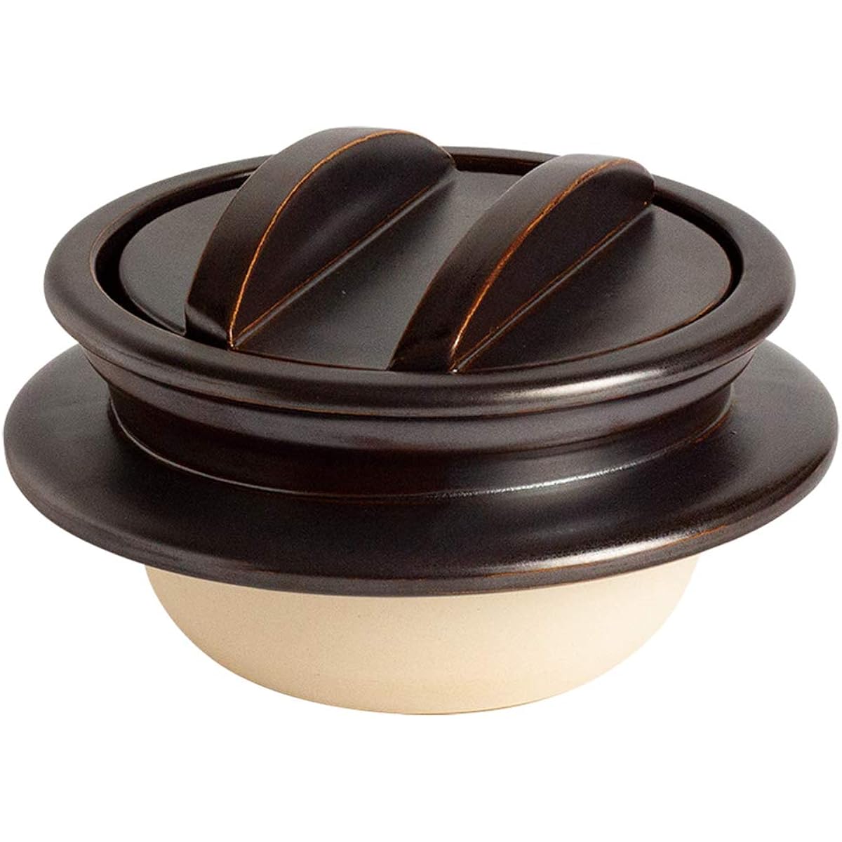 Banko Ware Hagama Rice Pot 1.5 Go Brown 21-96