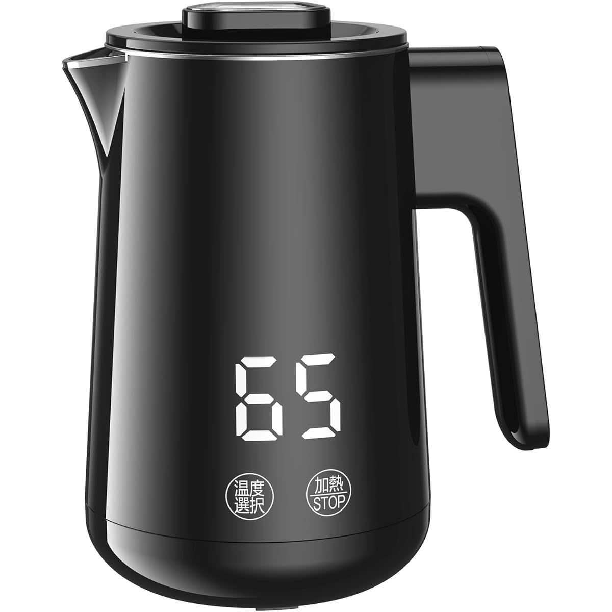 Electric kettle, 0.8L, 6-level temperature adjustment, body digital display, 4-hour heat retention, double layered structure, not hot to the touch, rapid boiling, dry heating prevention function, memory function, burn prevention, small size, easy to clea