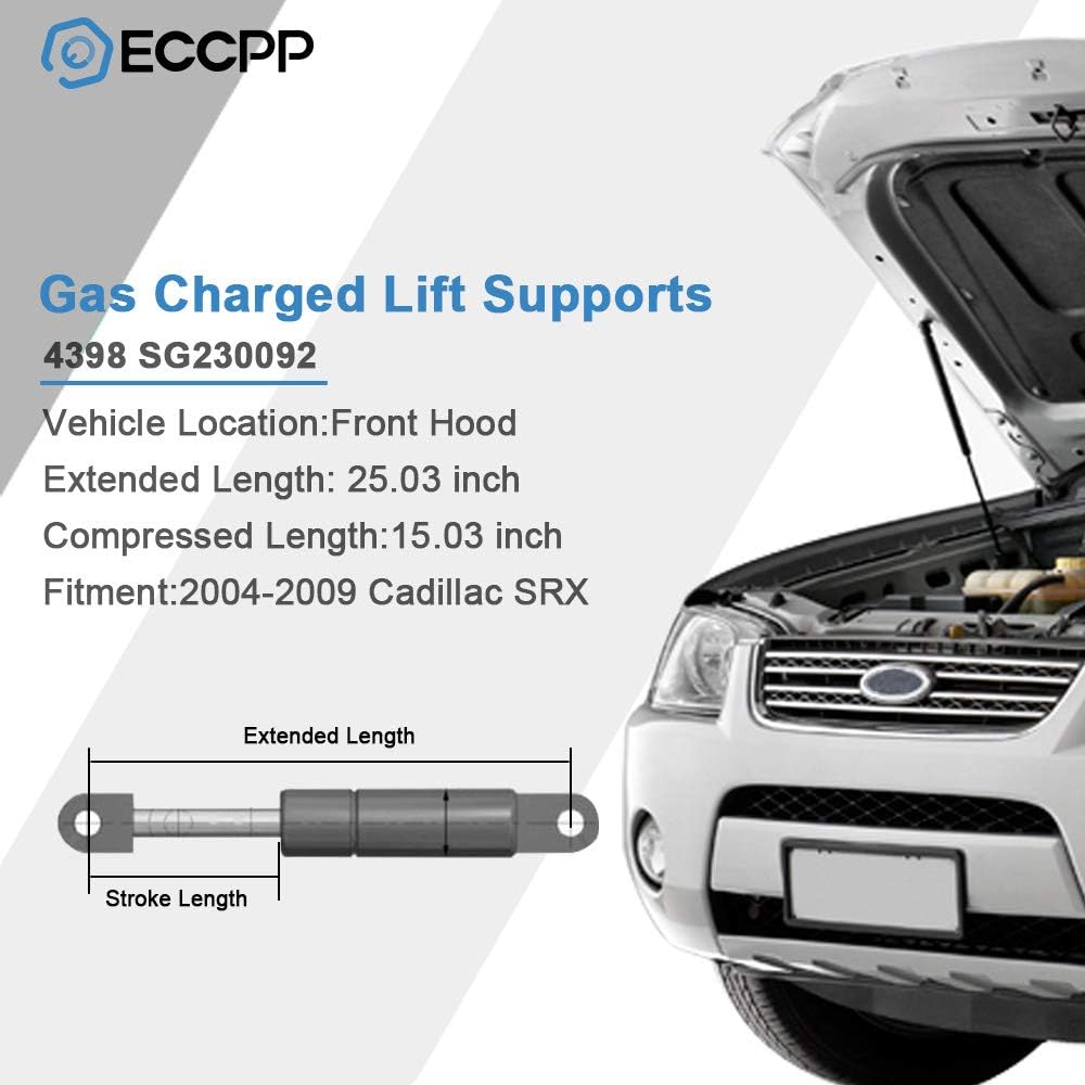 ECCPP Lift Support Front Food Strut Gas Spring Shock 2004-2009 Cadillac SRX compatible 4398 Strat Set 2 sets
