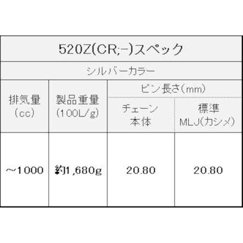 THREED Motorcycle Chain 520Z Silver 104L MLJ (Caulking Joint) QX2 Ring Seal