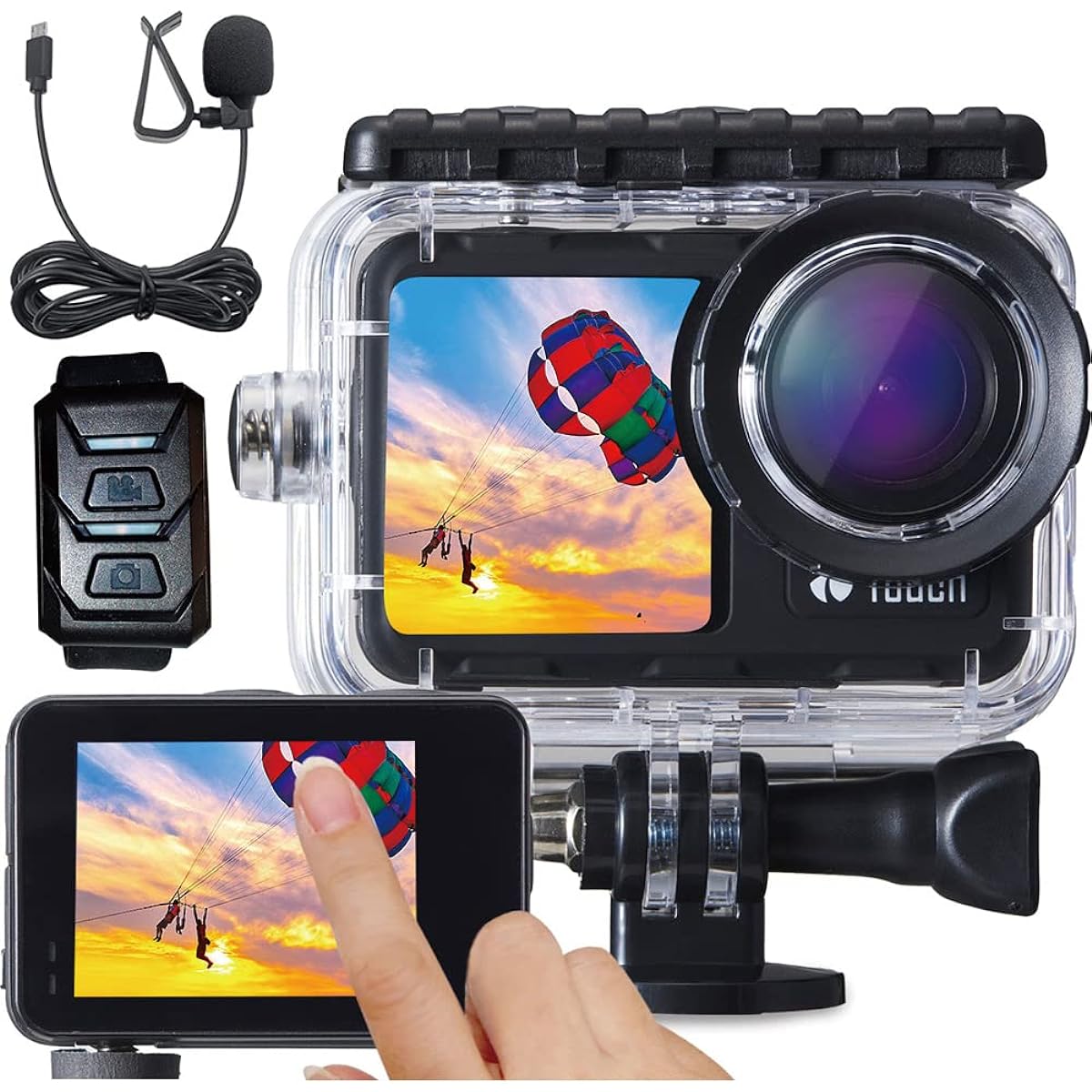 E-Select Positive Action Camera, Small, 4K/60fps Recording, Double-Sided Display, 6-Axis, Image Stabilization, Waterproof, Dustproof, WiFi, Smartphone, Japanese Instruction Manual Included [Domestic Official Product, Reliable Japanese Customer Support]
