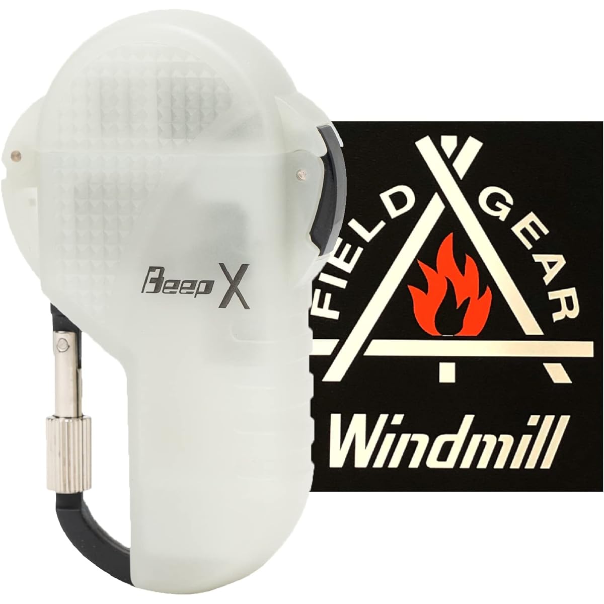 Windmill Turbo Lighter White Luminous BEEPX with Logo Sticker Waterproof Fillable BEX-0005K
