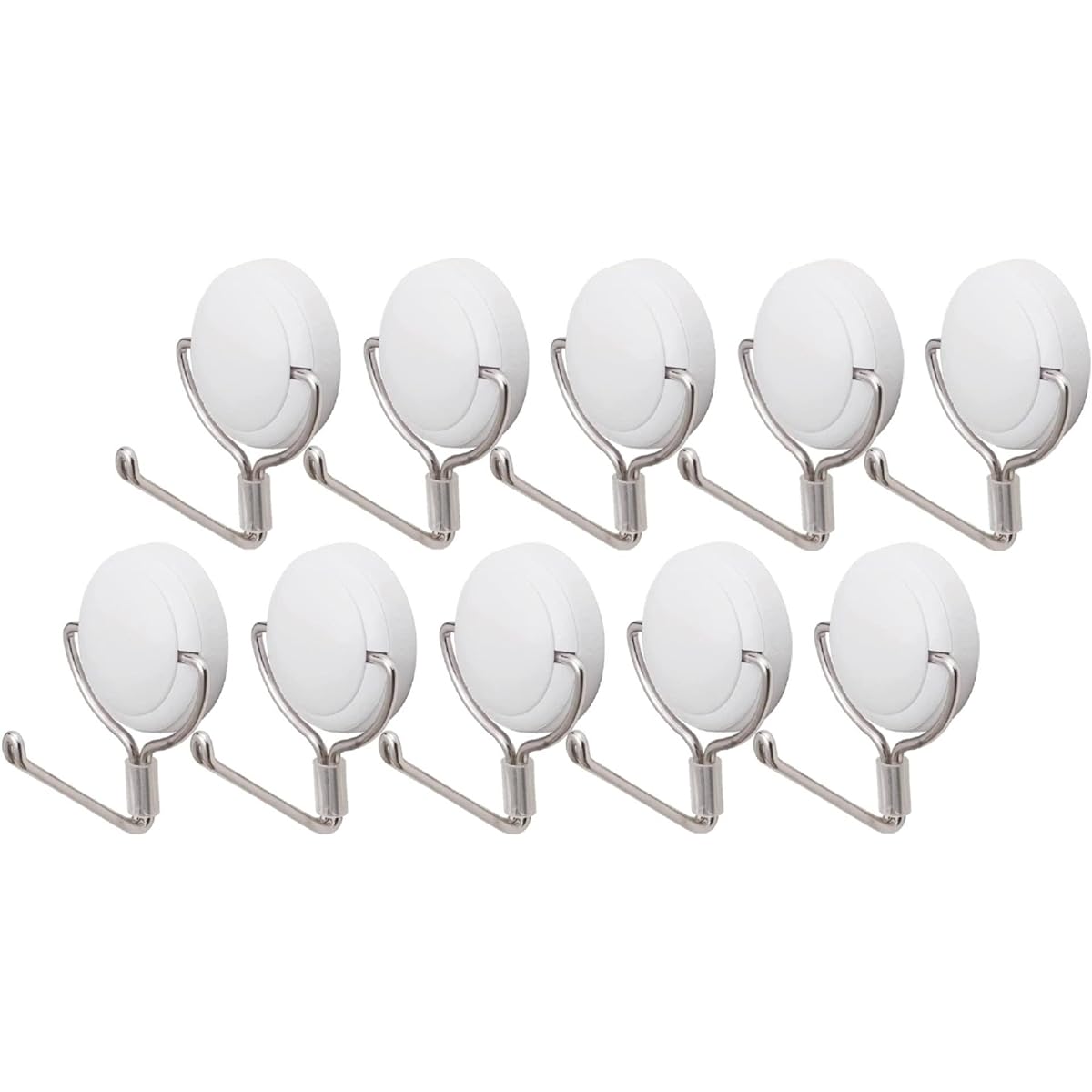 Magex Magnetic Hook Zero Slide M White 64 x 47mm Maximum load capacity 8kg Non-slip, strong fixation AZR-8W-10P Set of 10
