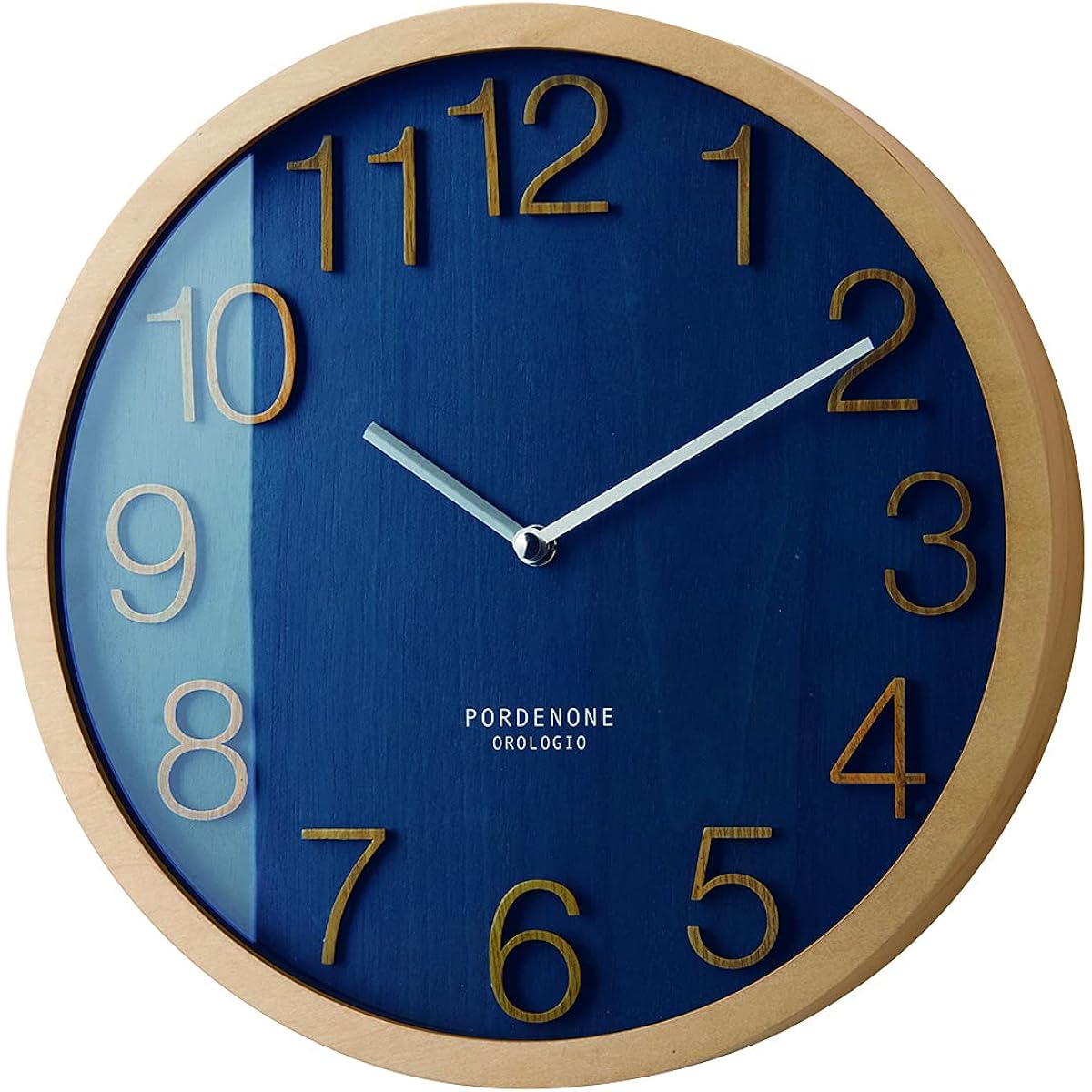 Interform Wall Clock Radio Clock Proc CL-2940NV Navy Wood Diameter 30cm