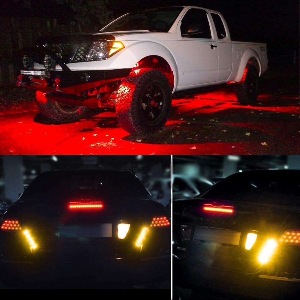 Kyyet 20 x 3.8 inch amber/red clearance light track trailer RV Low Banside Marker Indicator decoration LED Lock Amber Trailer Marker Light Parking Blake Winker Light