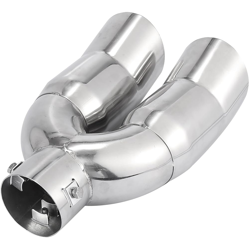 uxcell Muffler Cutter for Automotive Dual Exhaust Muffler Custom Parts Exterior Parts Tip Stainless Steel Compatible Pipe Diameter: 38-53mm