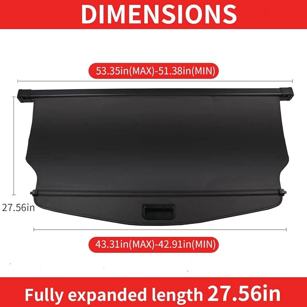 Marretooo Chevrolet Equinox GMC Telein Cargo Cover 2018 2019 2019 2020 2022 2023 Chevrolet Equinox Accessory Black Accessory Trunk Cover Security Seal Shade Shade