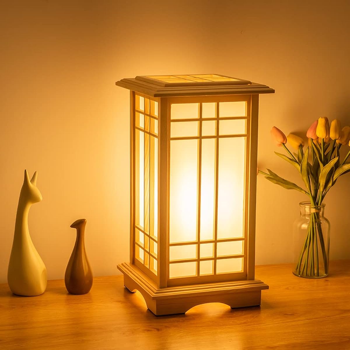 Indirect Lighting, Floor Light, Stylish Lighting, Garden Light, LED Lighting Fixture, Garden Lighting, Lamp, Wooden, Japanese Style Lamp, Freestanding Type, Japanese Modern (Height 45cm)