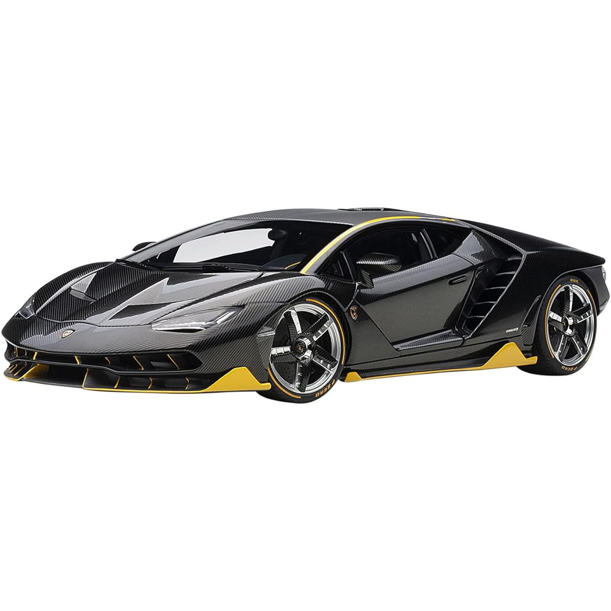 AUTOart 1/18 Lamborghini Centenario Carbon Black/Yellow Accent Finished Product