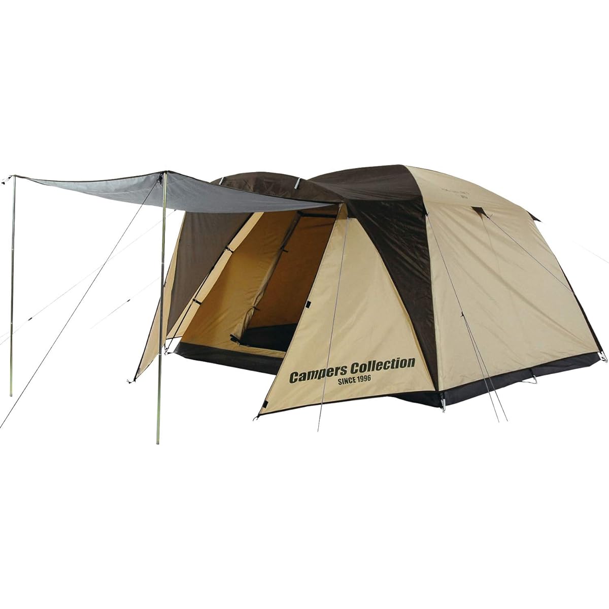 [Campers Collection Yamazen] Tent Camping Outdoor for 4 People Spacious and Comfortable Equipped with Tarp Function Promo Canopy Tent 5 CPR-5UV (Classic Beige/Neo Beige)