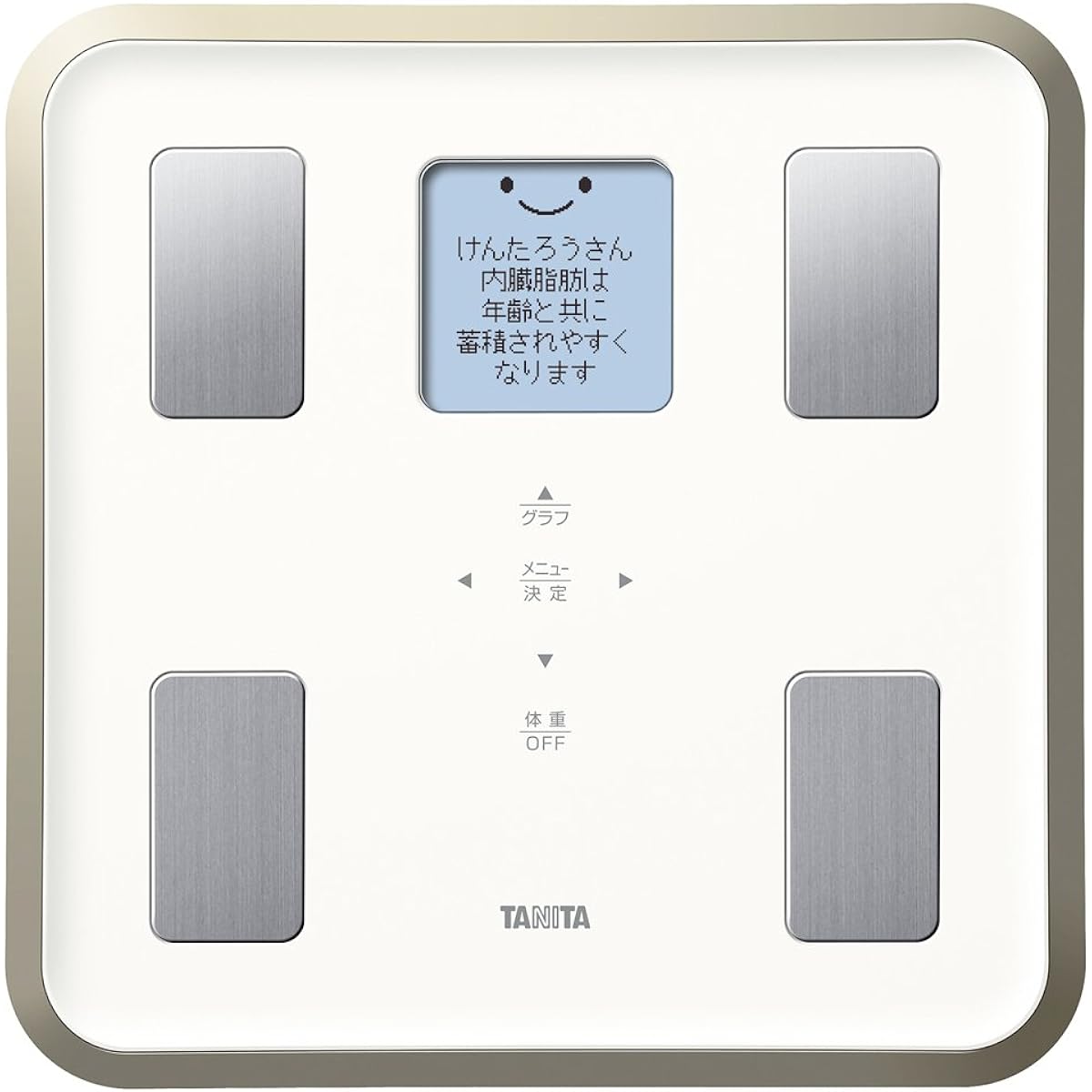 Tanita Weight Body Composition Meter Backlight Made in Japan White BC-810 WH Full-dot LCD display screen/Face illustration and support message display