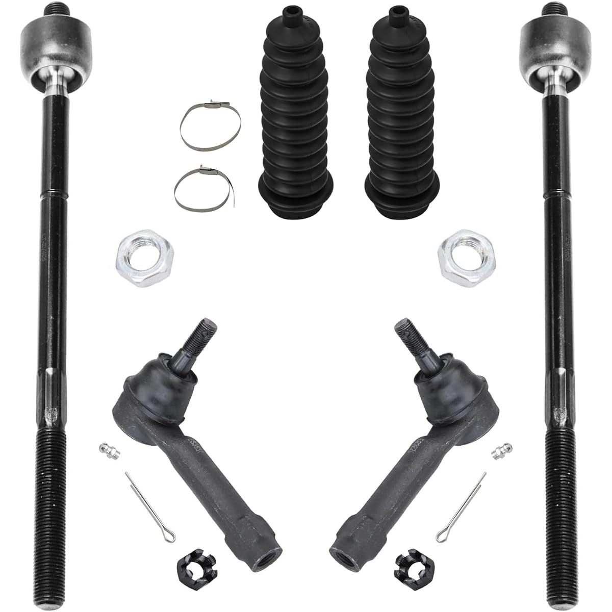 Detroit AXLE - 6 Piece Front inner, Outer Thai Rod End and Rack Boots For replacement 2002 2002 2003 2005 2005 2006 2006 2006 DODGE TOWN & COUNTRY VOYAGER CARAVAN GRAND CARAVAN Minivan